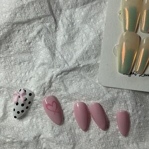 Pink and Polka Dot Nail Set